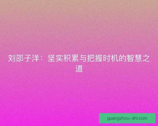 刘邵子洋：坚实积累与把握时机的智慧之道