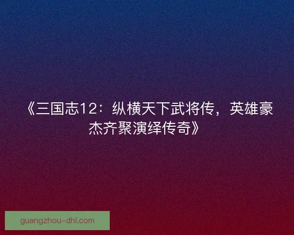 《三国志12：纵横天下武将传，英雄豪杰齐聚演绎传奇》